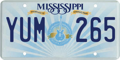 MS license plate YUM265