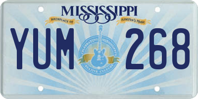 MS license plate YUM268