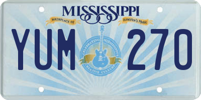 MS license plate YUM270