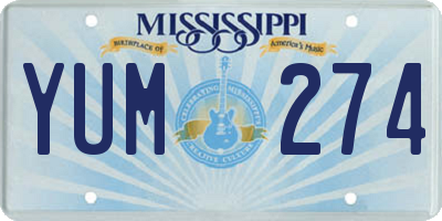 MS license plate YUM274