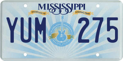 MS license plate YUM275