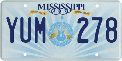 MS license plate YUM278