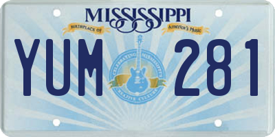 MS license plate YUM281