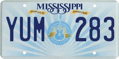 MS license plate YUM283