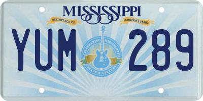 MS license plate YUM289