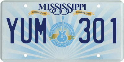 MS license plate YUM301