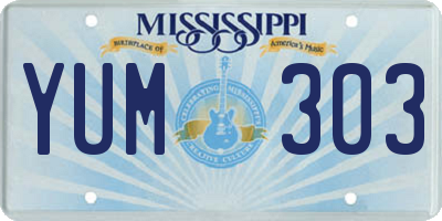 MS license plate YUM303