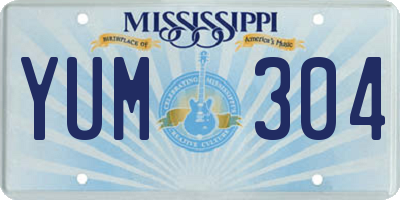 MS license plate YUM304