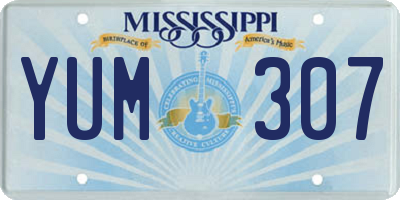 MS license plate YUM307