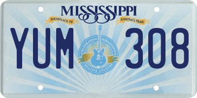 MS license plate YUM308
