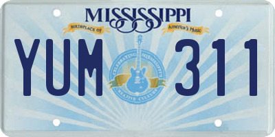 MS license plate YUM311