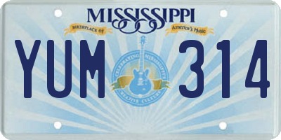 MS license plate YUM314