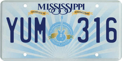MS license plate YUM316