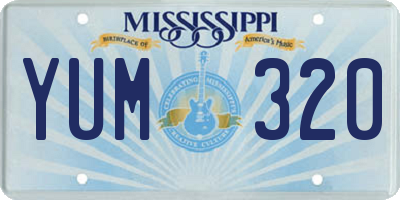 MS license plate YUM320
