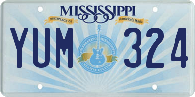 MS license plate YUM324