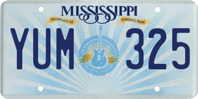 MS license plate YUM325
