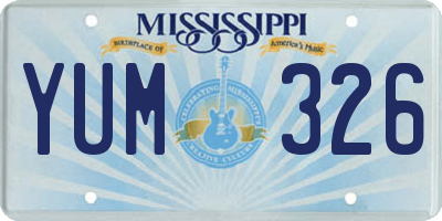 MS license plate YUM326