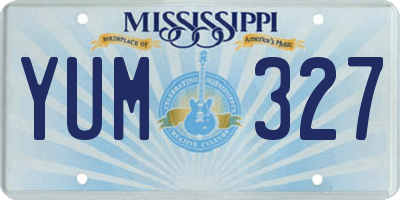 MS license plate YUM327