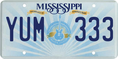 MS license plate YUM333