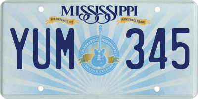 MS license plate YUM345