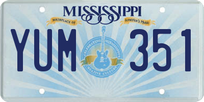 MS license plate YUM351