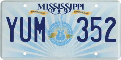MS license plate YUM352