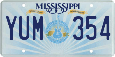 MS license plate YUM354