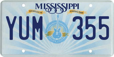 MS license plate YUM355