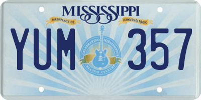 MS license plate YUM357