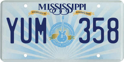 MS license plate YUM358