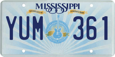 MS license plate YUM361