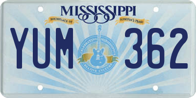 MS license plate YUM362