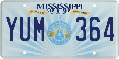 MS license plate YUM364