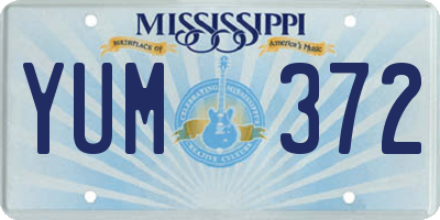 MS license plate YUM372