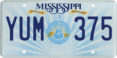 MS license plate YUM375