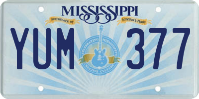 MS license plate YUM377