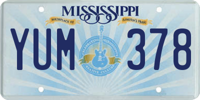 MS license plate YUM378