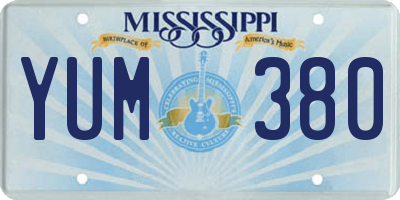MS license plate YUM380