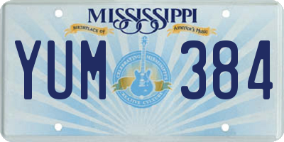 MS license plate YUM384