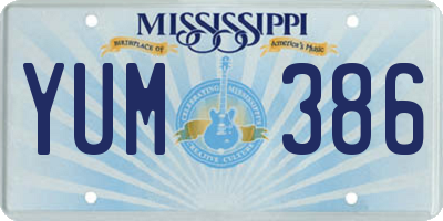 MS license plate YUM386