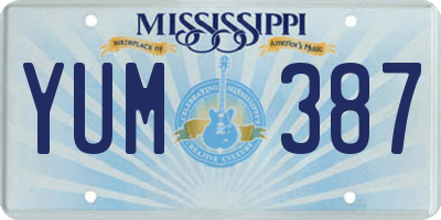 MS license plate YUM387