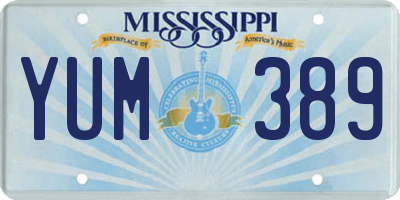 MS license plate YUM389
