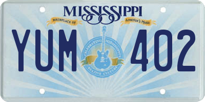 MS license plate YUM402