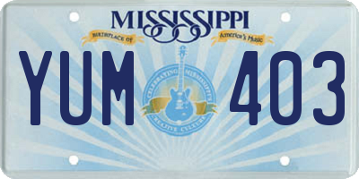 MS license plate YUM403
