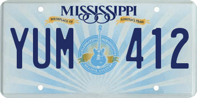 MS license plate YUM412