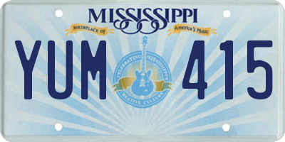MS license plate YUM415