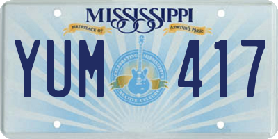 MS license plate YUM417