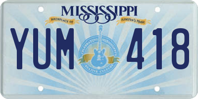 MS license plate YUM418