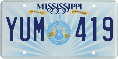 MS license plate YUM419