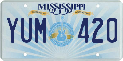 MS license plate YUM420